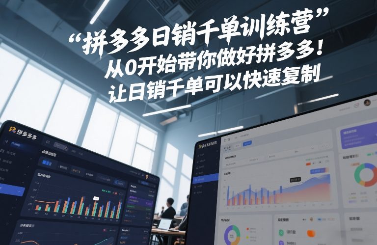 拼多多日销千单训练营,从0开始带你做好拼多多,让日销千单可以快速复制(更新26年1月)-极速搞钱云网创