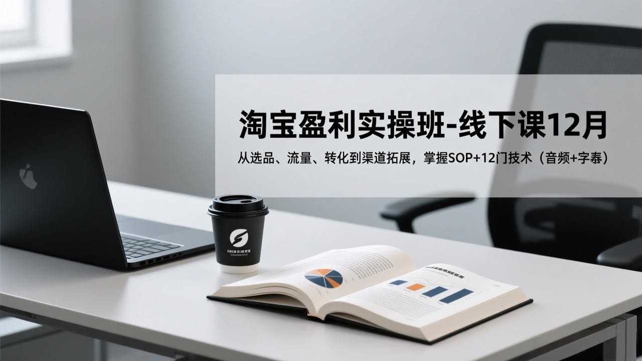 淘宝盈利实操班-线下课12月，从选品、流量、转化到渠道拓展，掌握SOP+12门技术(音频+字幕-极速搞钱云网创