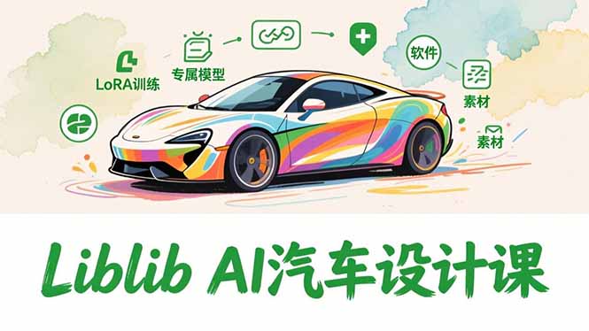 2025Liblib AI汽车设计课,文生图入门、LoRA训练、专属模型,快速上手【实战+解说+软件+素材】-极速搞钱云网创