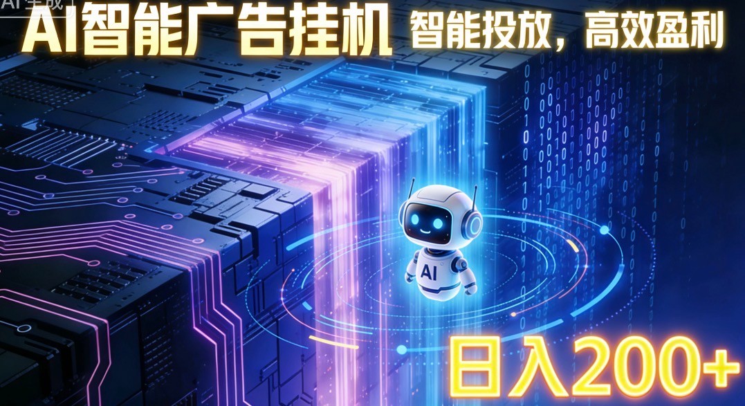 ai智能广告挂机项目,合规挂载广告即可赚取收益,单日收益可达400~500+-极速搞钱云网创