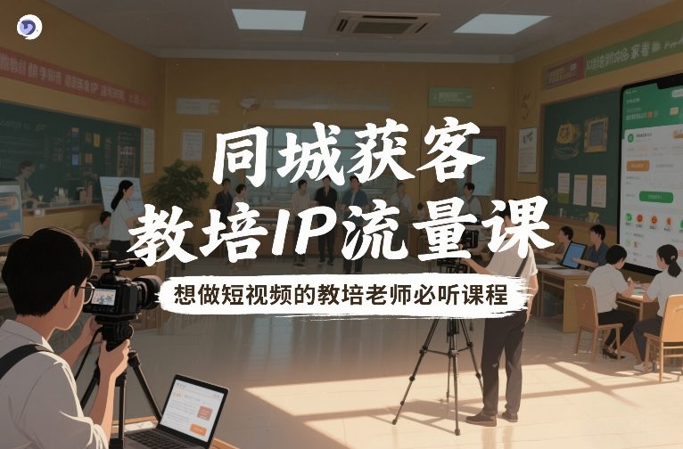 同城获客,教培IP流量课,想做短视频的教培老师必听课程-极速搞钱云网创