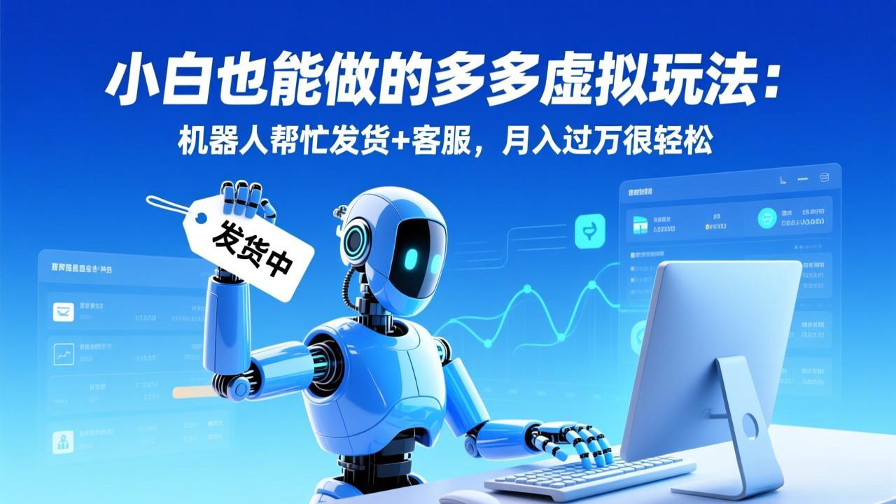 小白也能做的多多虚拟玩法:机器人帮忙发货+客服,月入过万很轻松-极速搞钱云网创