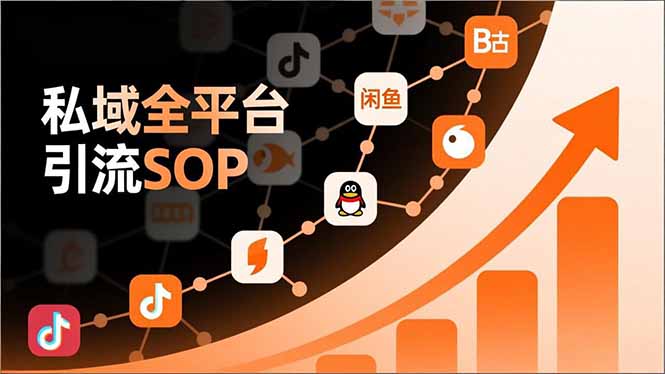 私域全平台引流SOP，抖音/快手/小红书/微信/QQ/B站/闲鱼等，技术合集，高效转化公域流量-极速搞钱云网创