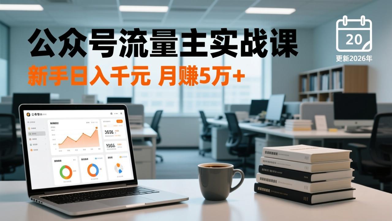 公众号流量主实战课,爆文写作、流量池运营、多平台分发,新手日入千元月赚5万+更新2026年-极速搞钱云网创