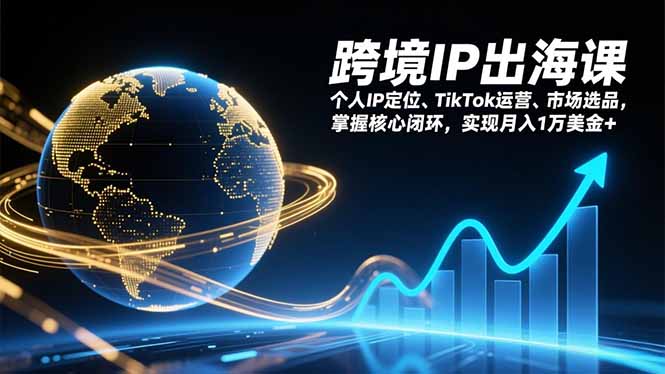 跨境IP出海课,个人IP定位、TikTok运营、市场选品,掌握核心闭环,实现月入1万美金+-极速搞钱云网创