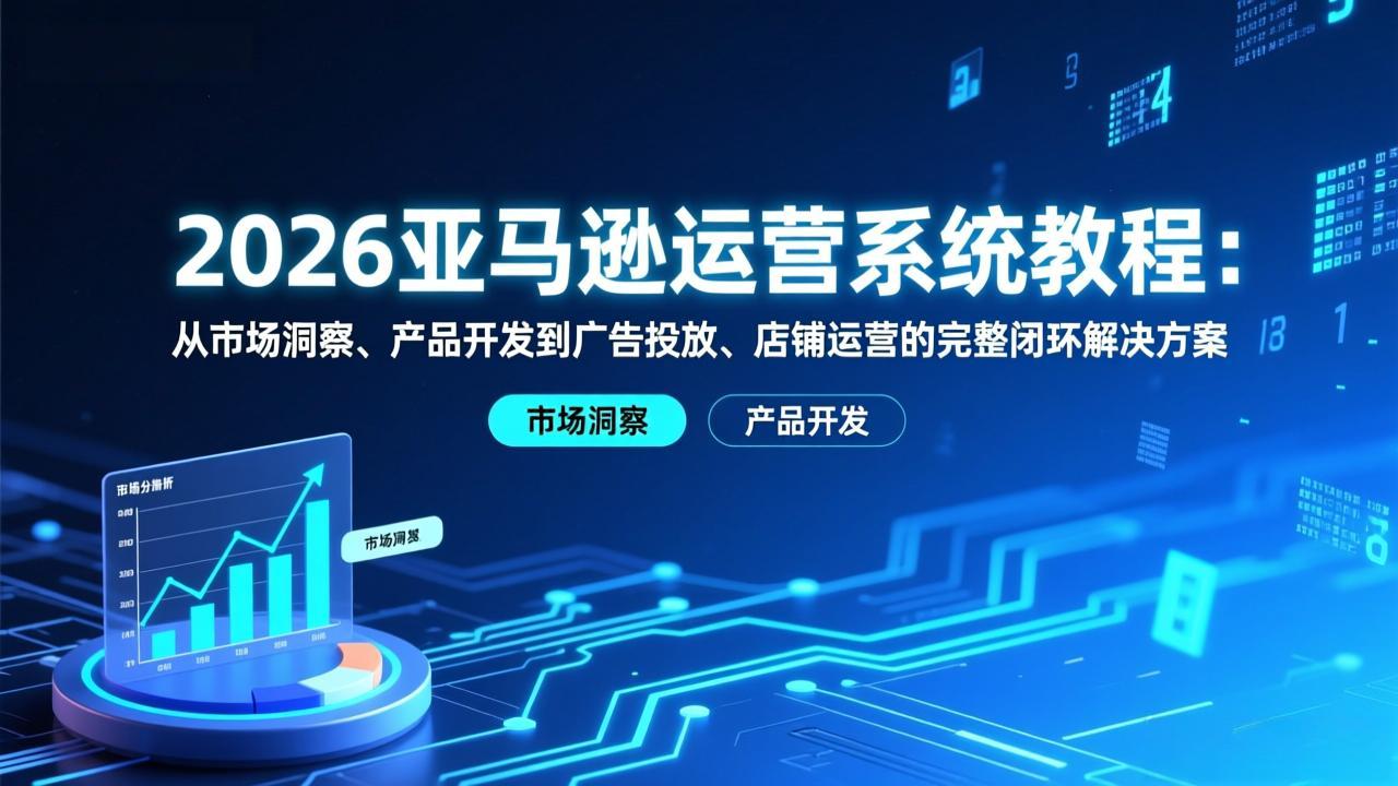 2026亚马逊运营系统教程:从市场洞察、产品开发到广告投放、店铺运营的完整闭环解决方案-极速搞钱云网创