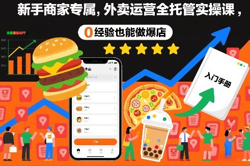 新手商家专属，外卖运营全托管实操课，0经验也能做爆店-极速搞钱云网创