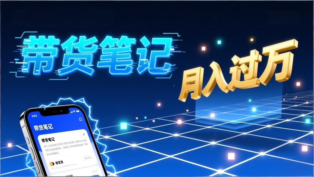 小红书爆款笔记带货实战：拆解封面标题正文全要素，手把手教你单篇笔记带货月入过万-极速搞钱云网创