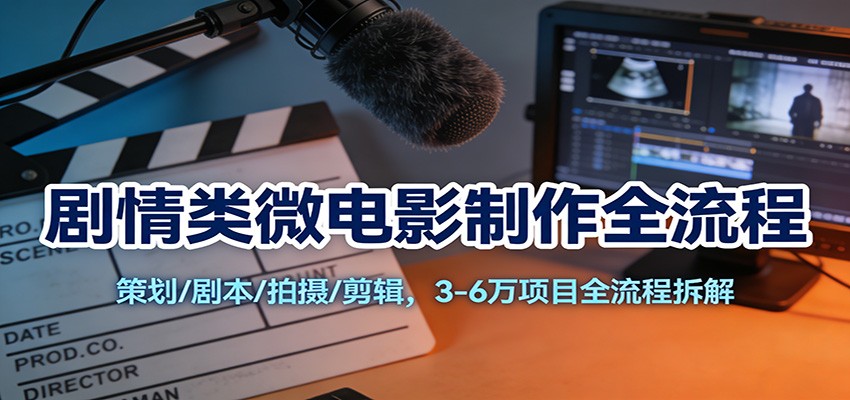 剧情类微电影制作全流程：策划/剧本/拍摄/剪辑，3-6万项目全流程拆解-极速搞钱云网创