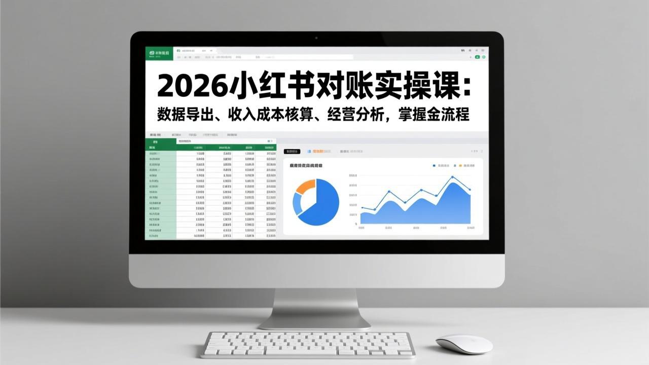 2026小红书对账实操课:数据导出、收入成本核算、经营分析,掌握全流程-极速搞钱云网创