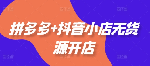 拼多多+抖音小店无货源开店，包括：选品、运营、基础、付费推广、爆款案例等(更新25年12月)-极速搞钱云网创