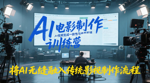 AI电影制作训练营，掌握AI视频生成一致性与电影剪辑，将AI无缝融入传统影视制作流程-极速搞钱云网创