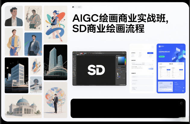 AIGC绘画商业实战班,SD商业绘画流程-极速搞钱云网创