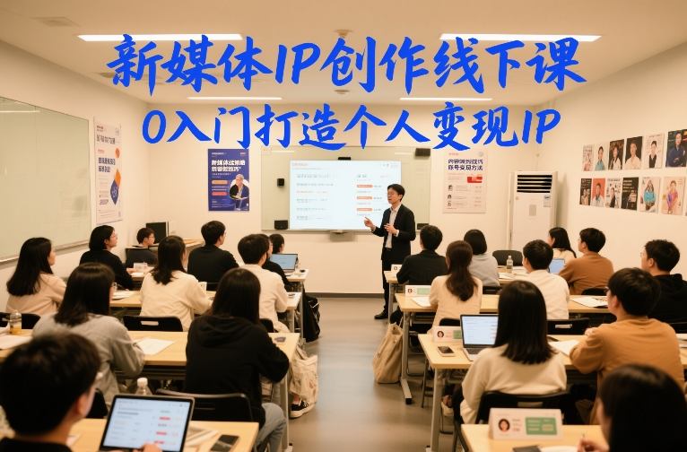 新媒体IP创作线下课,0入门打造个人变现IP-极速搞钱云网创