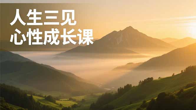 人生三见心性成长课,见天地众生自己,搞透人性安顿身心,活出清晰自我,内在富足无价-极速搞钱云网创