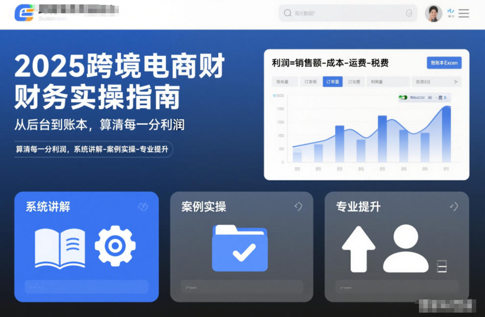 2025跨境电商财务实操指南，从后台到账本，算清每一分利润，系统讲解-案例实操-专业提升-极速搞钱云网创