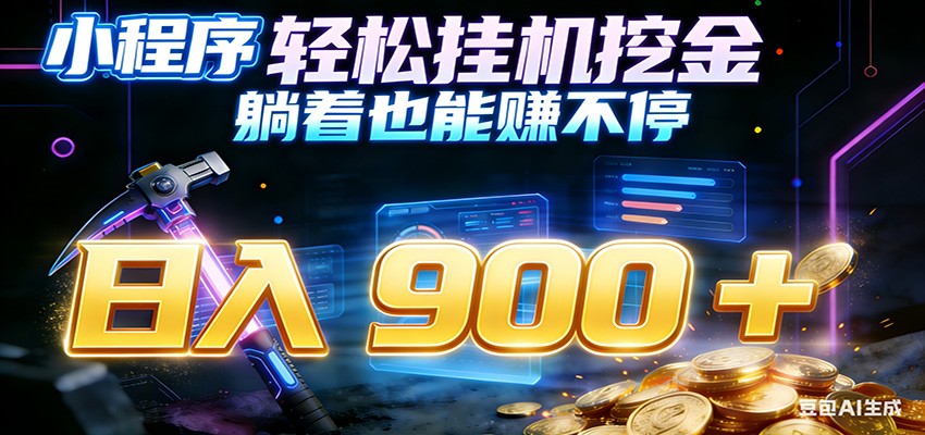 小程序挂机挖金，自动赚金币换现金，多号并行日入900+，轻松搞副业-极速搞钱云网创