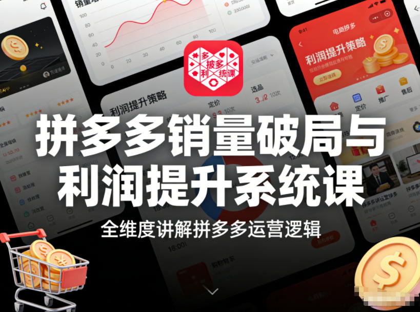 拼多多销量破局与利润提升系统课,全维度讲解拼多多运营逻辑-极速搞钱云网创