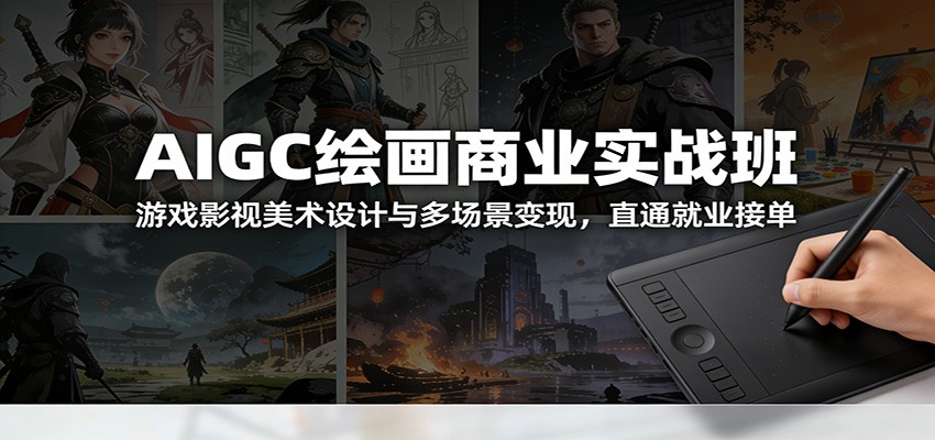 AIGC绘画商业实战班：游戏影视美术设计与多场景变现，直通就业接单-极速搞钱云网创