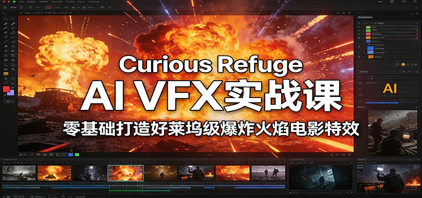 Curious Refuge AI VFX实战课,零基础打造好莱坞级爆炸火焰电影特效-极速搞钱云网创