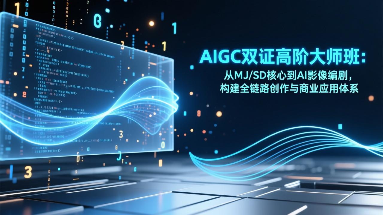 AIGC双证高阶大师班:从MJ/SD核心到AI影像编剧,构建全链路创作与商业应用体系-极速搞钱云网创