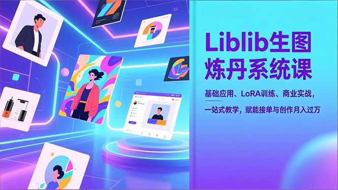 Liblib生图炼丹系统课，基础应用、LoRA训练、商业实战，一站式教学，赋能接单与创作月入过万-极速搞钱云网创