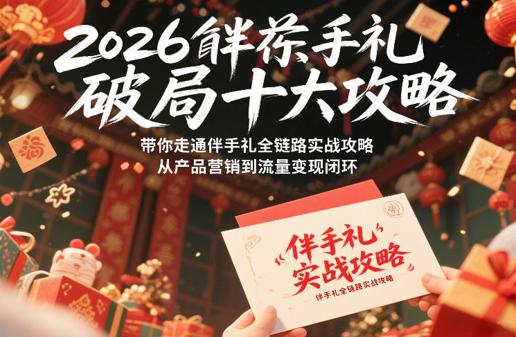 2026伴手礼破局十大攻略,带你走通伴手礼全链路实战攻略,从产品营销到流量变现闭环-极速搞钱云网创
